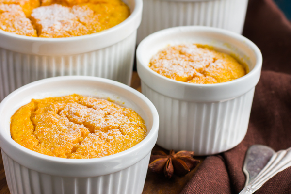 Savory Pumpkin Souffle with Sage & Brown Butter
