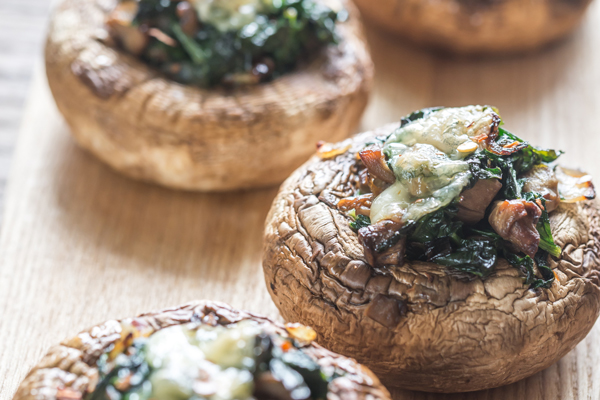 Stuffed Mushrooms with Spinach & Artichokes
