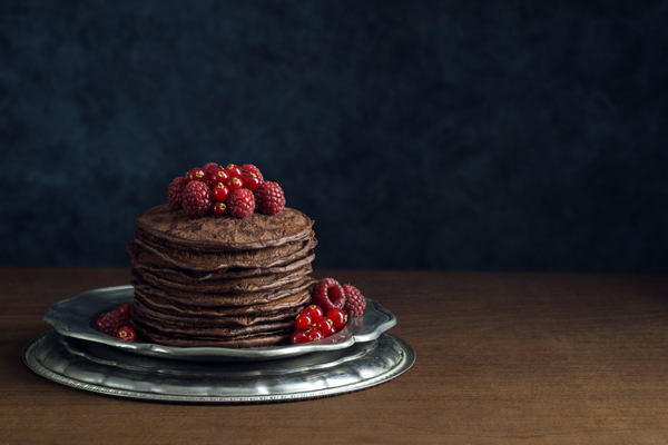 Stacked Chocolate Crepe Cake with Raspberry Jam