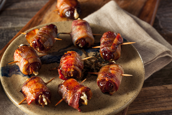 Bacon-Wrapped Chorizo-Stuffed Dates 