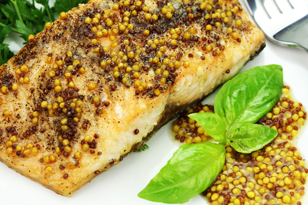 Roasted Salmon with Whole Grain Mustard