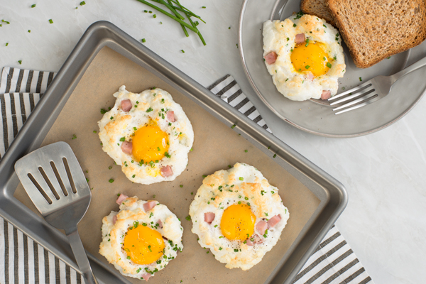 Cloud Eggs with Ham